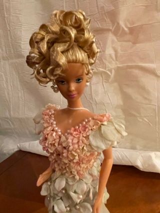 Ooak Barbie Dressed In A Paper Floral Gown Designed By D.  Foster Creations