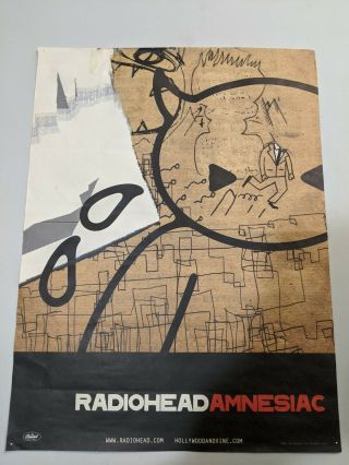 Vintage 2001 Radiohead Amnesiac 2001 Promo Poster Capitol Records