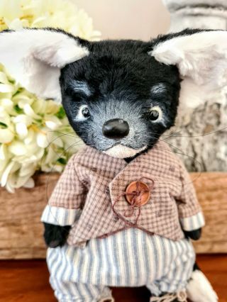 Dapper Little Fox Ooak Handmade Plush Creation With Outift & Shoes