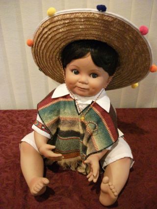 Juan 21 " Seated Porcelain Doll By Donna Rubert