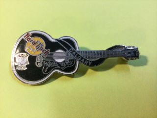 Hard Rock Cafe Guitar Pin Acoustic Calgary Canada (closed) Stampede Rodeo