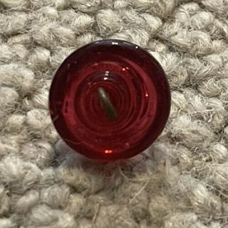 Red and clear glass button,  coronet,  berry top.  Swirl back Charm string button 3