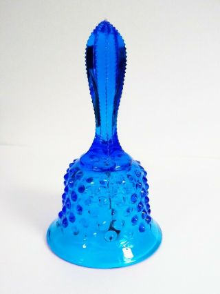 Fenton Colonial Blue Hobnail Glass Bell,  5 - 3/4 ",