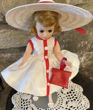 1950s Madame Alexander Cissette Tagged White Dress,  Hat,  Shoes,  Purse (no Doll)