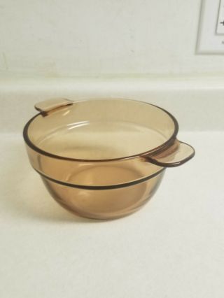 Vintage Corning Vision Pyrex Amber Brown Glass 1.  5 L Double Boiler Insert V - 20 - B 3