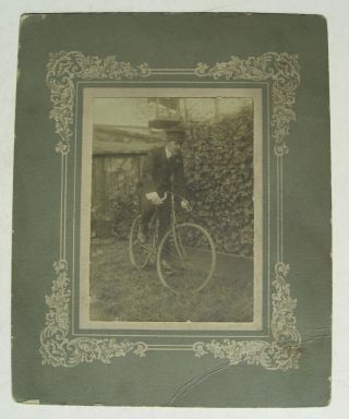 Cab Photo 1905 Fahrrad Radfahrer Halbrenner Antique Bicycle Velo Ancien Cyclisme