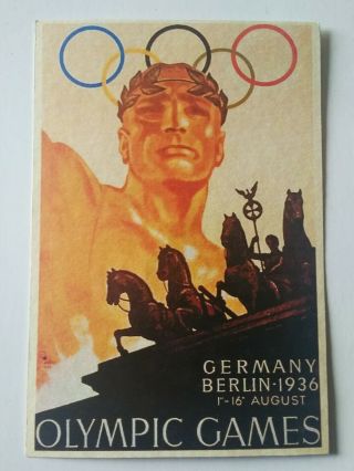 Ww 2 German Postcard Third Reich Olympic Games 1936