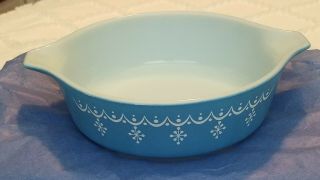 Vintage Pyrex Blue Snowflake Garland 1 Pint Casserole Dish No Lid 471