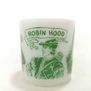 Robin Hood Hazel Atlas Milk Glass Platonite Mug Cup Vintage Friar Tuck 2