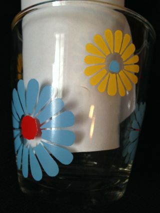 Vintage Atlas sour cream glass yellow blue & red flowers 2