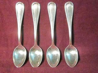 4 Unknown Maker Or Pattern Demitasse Spoon A1 Silverplate 4 1/4 " No Mono