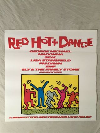 Red Hot And Dance 1992 Promo Poster Madonna George Michael Keith Haring Artwork