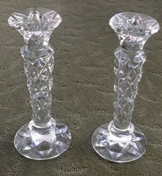 Vintage 10 " Towle Crystal Candle Holders (2) Candlesticks Full Lead Crystal