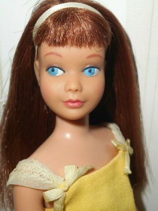 Vintage Barbie First Issue Titian Skipper Doll In Flower Girl Dress White Socks