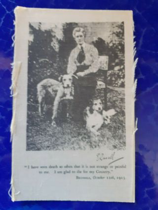 Antique Silk Card Edith Cavell Ww1