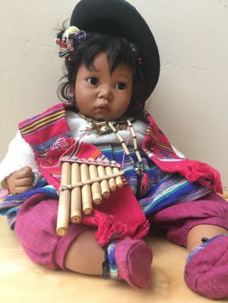 Gotz Peruvian Dribble Baby By Artist Artist Carin Lossnitzer 22 1/2 Inches