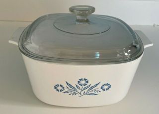 Blue Cornflower Corning Ware Casserole Dish With Lid A - 3 - B 2 Liters