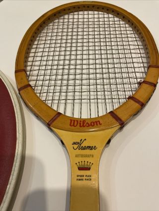 Wilson Jack Kramer Autograph 4 - 1/2 Vintage Wood Tennis Racquet Usa Antique