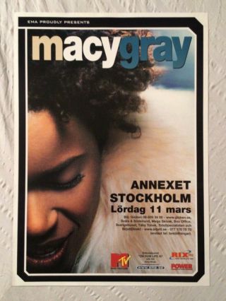 Macy Gray 1999 Swedish Tour Poster
