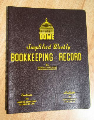 Vintage Dome Simplified Weekly Bookkeeping Record No.  600 Tax Expense Ledger