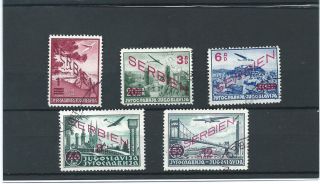 Serbia Scott 2nc11 - 15 Michel 26 - 30 Rare Set Signed German Occup Cv $1850
