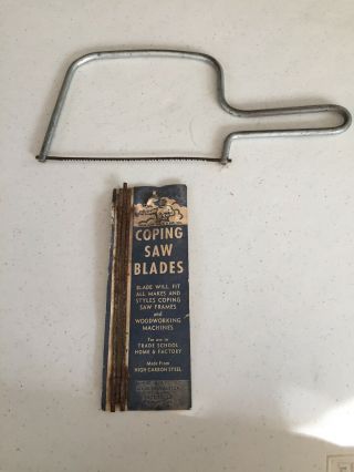 Vintage Antique Old Coping Hand Saw & Blades 10.  5” Thor Metal Carpenter Tool