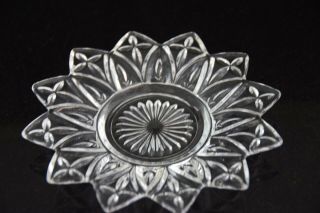 Federal Glass,  Mid Century,  Clear,  Flower Shaped Saucers