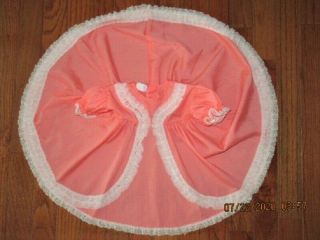Vtg Peach W Lace Trim Cotton Blend Baby Girl Party Pageant Dress Sz 6 - 9 Mo