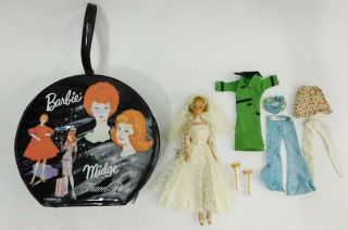 Vntg 1958 Pats Pend Mattel Barbie Bride In Case