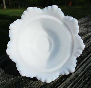 Vintage Fenton White Milk Glass Hobnail Fairy Lamp Candle Holder Base Only
