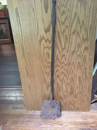 Primitive Antique 17th - 18th C Hand Wrought Forged Iron Fireplace Peel 37.  5 "