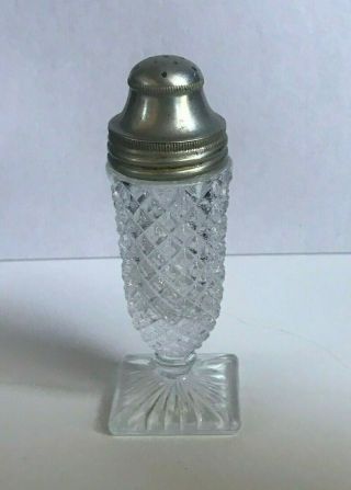 Vintage Hocking Miss America Clear Depression Glass Footed Salt Pepper Shaker
