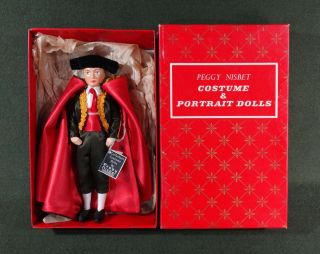 Peggy Nisbet 8 " Man Doll National Costume Spain Toreador Made In England Box Tag