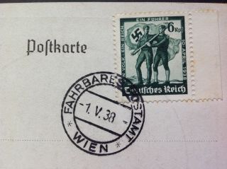 German Third Reich Occupation of Austria Labour Day Official Postcard 1/5/1938 3