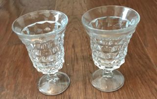 Set Of 2 Fostoria American Clear 5 - 1/2” Footed Glasses