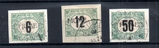 Fiume 1918 6c 12c & 50c Postage Dues Fu On Piece D29 - 31 Cat Val £160 Ws20387