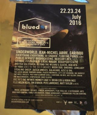 Bluedot Festival 2016 Jean - Michel Jarre Underworld Caribou Brian Cox Promo Flyer