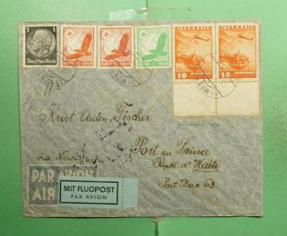 Dr Who 1938 Austria Mixed Frank Combo Germany Vienna Airmail To Haiti G04392
