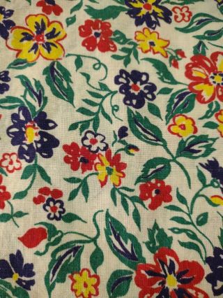 Vintage Open Feedsack/floursack Floral - Red Purple Green Yellow A3