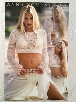 Anna Kournikova Poster Sexy Belly Button Blonde Girl White Top Pinup