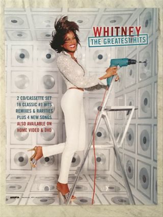Whitney Houston Promo Poster Sexy Tight White Pants Long Legs High Heels 18 X 24