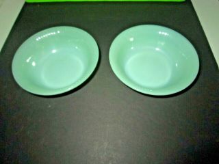 Vintage Fire King Oven - Ware Jadeite Green Glass,  Monkey Dishes Side Dish