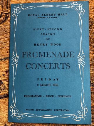 London Symphony Orchestra 1946 Proms Concert Programme - Mewton - Wood Piano