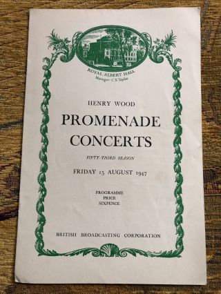 London Symphony Orchestra 1947 Proms Concert Programme Ida Haendel,  Irene Kohler