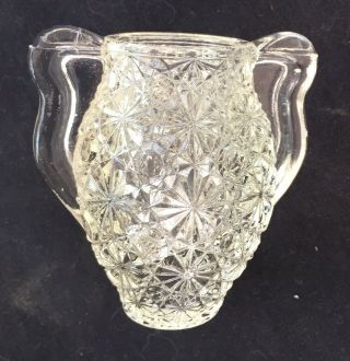 Vintage L.  E.  Smith Glass Clear Daisy And Button Vase 2.  5 " Height