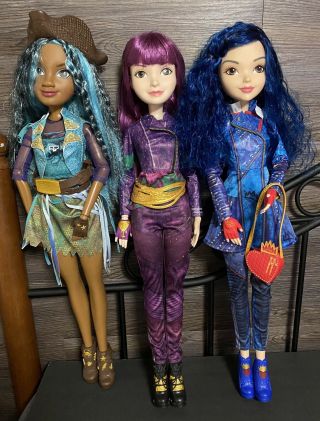 Disney Descendants 2 Life Size Dolls 28” Tall Set Of 3 Evie/mal/uma