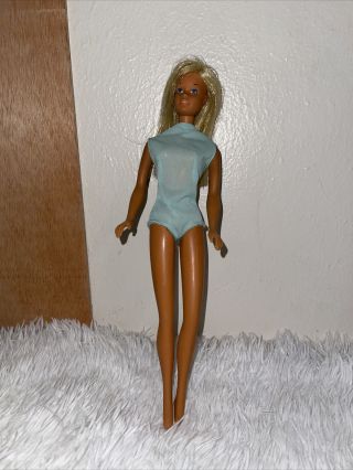 Vintage 1971 Sunset Malibu Barbie Doll With Swimsuit Mattel