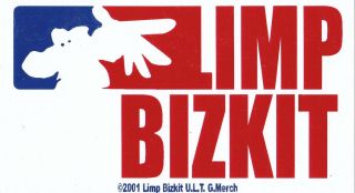Limp Bizkit 2001 White,  Red & Blue 3x5 Car Bumper Sticker Fred Durst