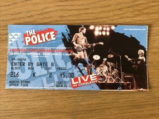 The Police Live In Concert 9th September Twickenham Ticket