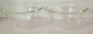 Vintage Set Of 2 Vtg.  Clear Pyrex Custard Cups 4 Oz 414 Made In Usa